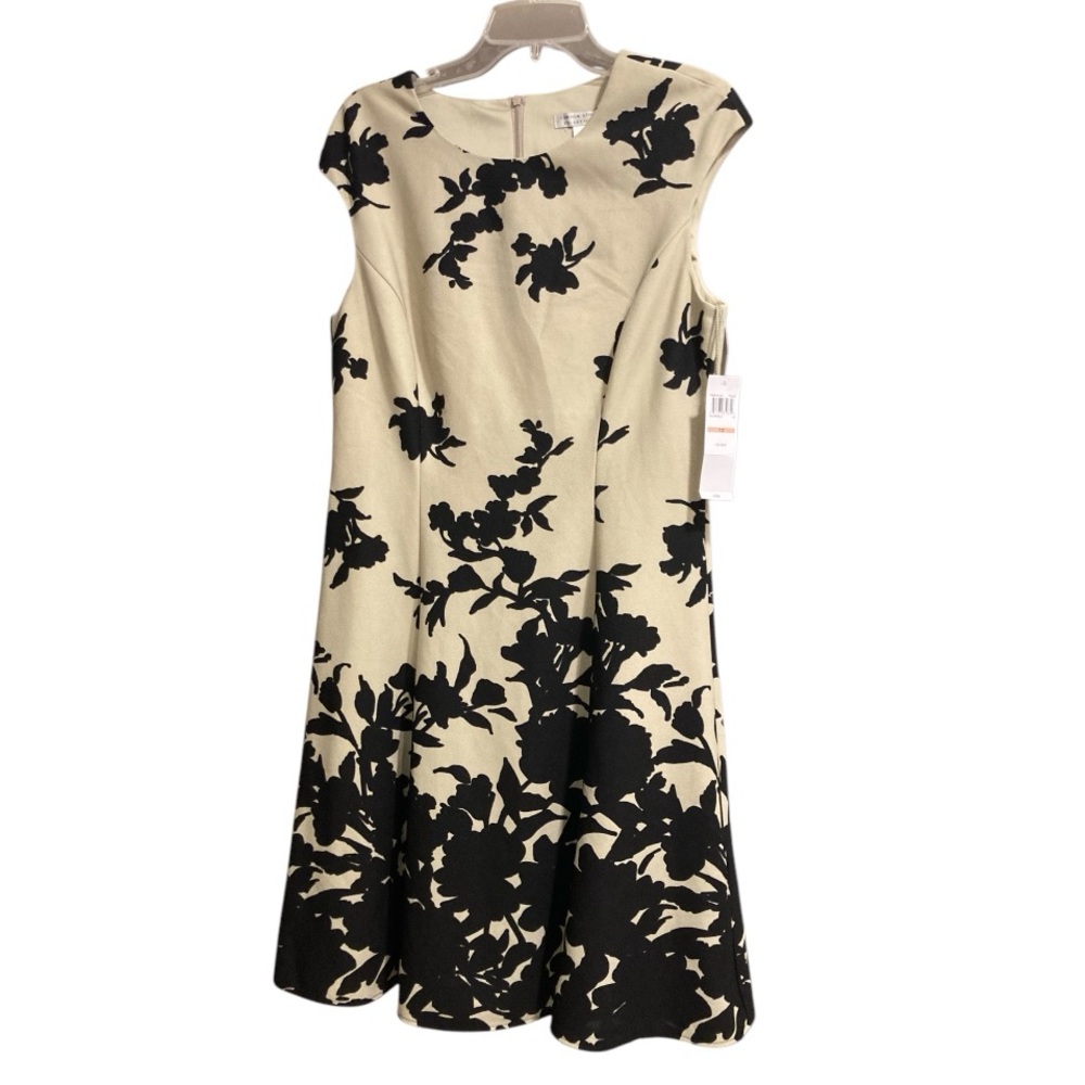 London Style Black and Cream Midi Dress - Picture 7 of 12